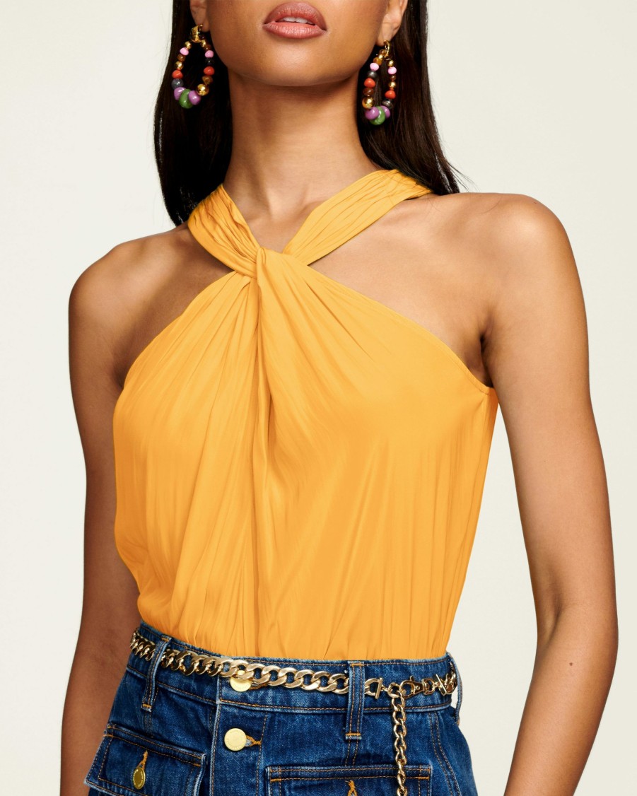 Clothing Ramy Brook | Ramy Brook Lucy Halter Tank Top All New Arrivals Radiant Yellow