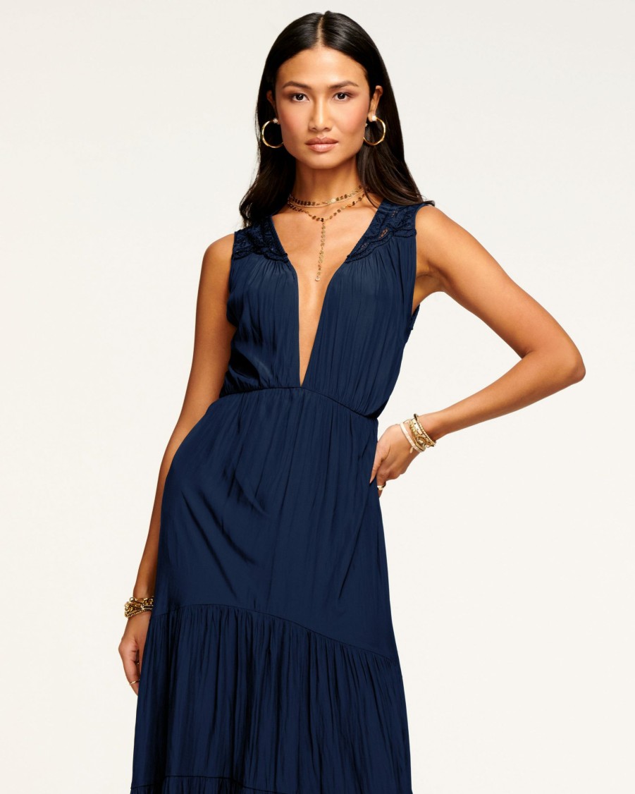 Dresses Ramy Brook | Ramy Brook Faith Deep V-Neck Maxi Dress All New Arrivals Spring Navy