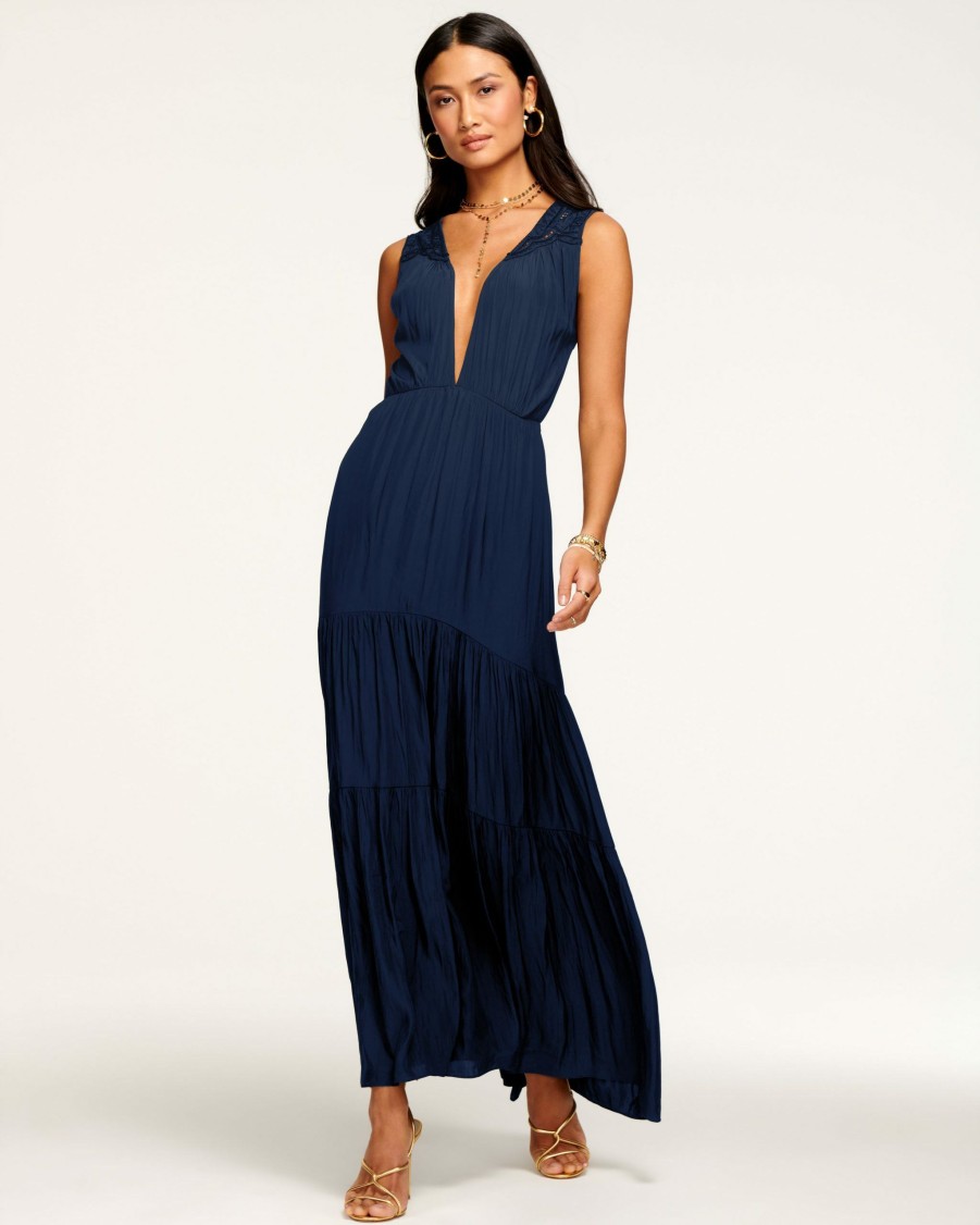 Dresses Ramy Brook | Ramy Brook Faith Deep V-Neck Maxi Dress All New Arrivals Spring Navy