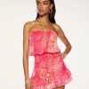 Clothing Ramy Brook | Ramy Brook Printed Augustine Coverup Mini Dress Seashell Pink