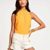 Clothing Ramy Brook | Ramy Brook All New Arrivals Gabby High Neck Tank Top Radiant Yellow