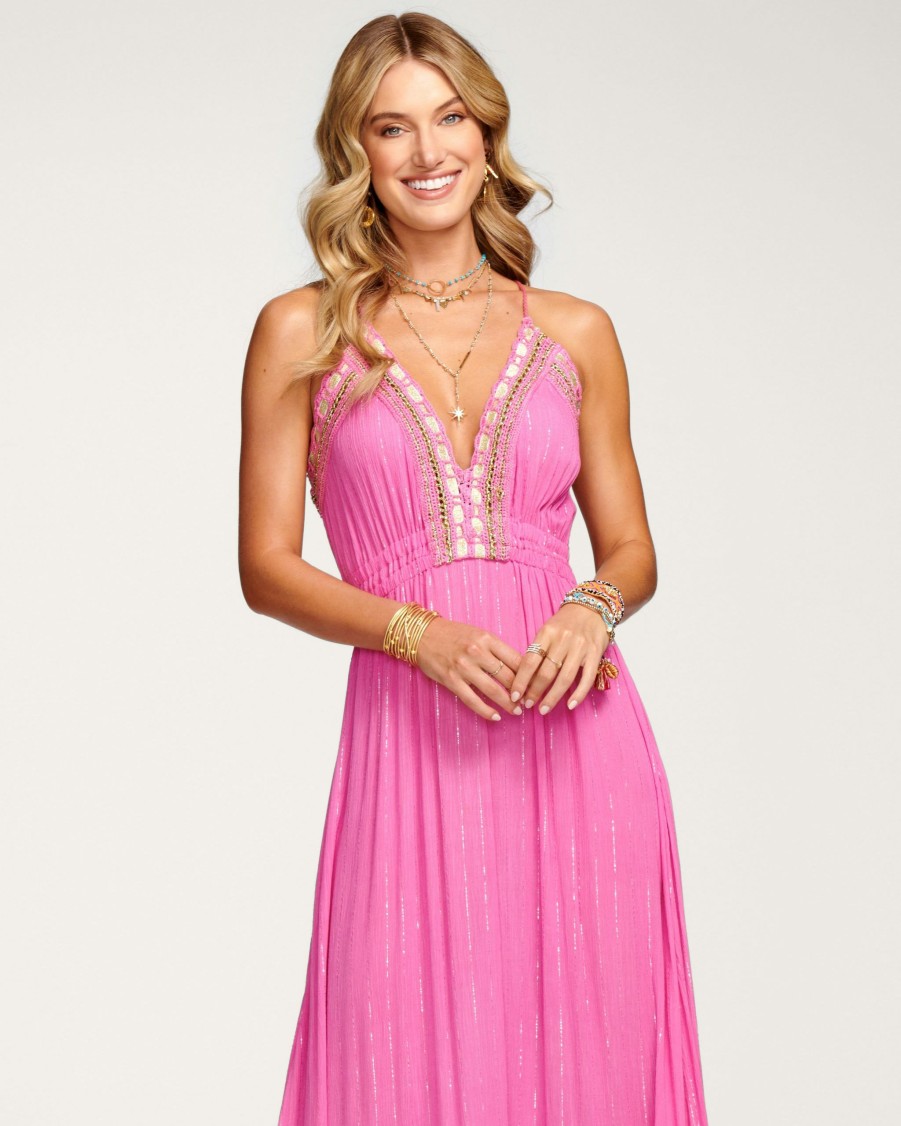 Swim Ramy Brook | Ramy Brook Amy Coverup Maxi Dress All New Arrivals Neon Pink