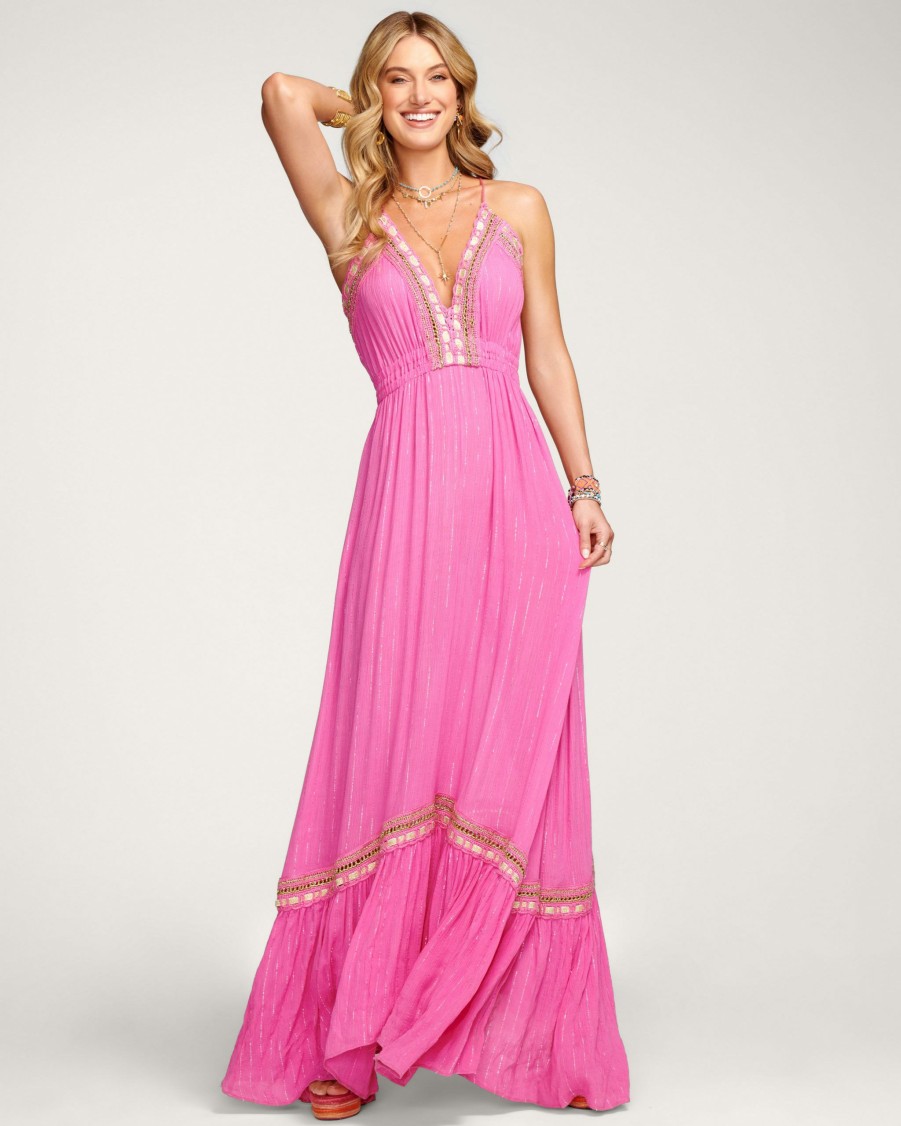 Swim Ramy Brook | Ramy Brook Amy Coverup Maxi Dress All New Arrivals Neon Pink