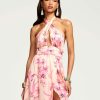 Dresses Ramy Brook | Ramy Brook All New Arrivals Floral Printed Luna Halter Midi Dress Wild Pink