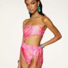 Swim Ramy Brook | Ramy Brook Printed Gigi Strapless One Piece Swimsuit Seashell Pink