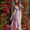 Dresses Ramy Brook | Ramy Brook Vendala V-Neck Maxi Dress Opal Pink