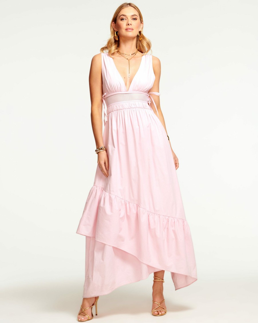 Dresses Ramy Brook | Ramy Brook Vendala V-Neck Maxi Dress Opal Pink