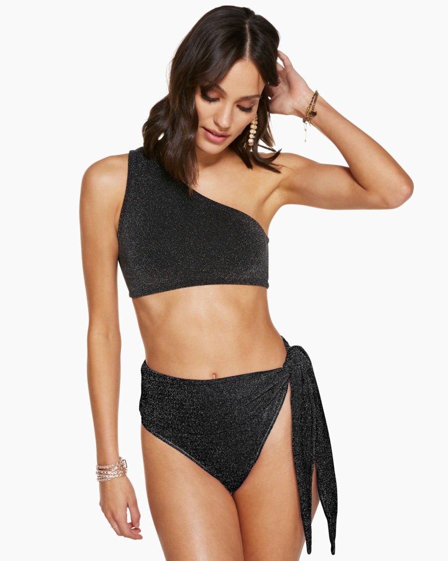 Swim Ramy Brook | Ramy Brook Nova Side Tie Bikini Bottom Noir