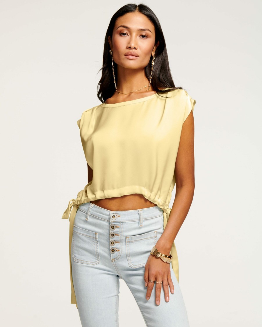 Clothing Ramy Brook | Ramy Brook Tops & Shorts Peggy Cinched Waist Top Daffodil