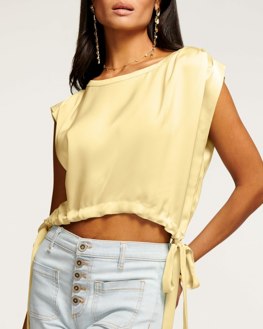 Clothing Ramy Brook | Ramy Brook Tops & Shorts Peggy Cinched Waist Top Daffodil