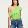 Clothing Ramy Brook | Ramy Brook Rose One-Shoulder Top All New Arrivals Capri Green