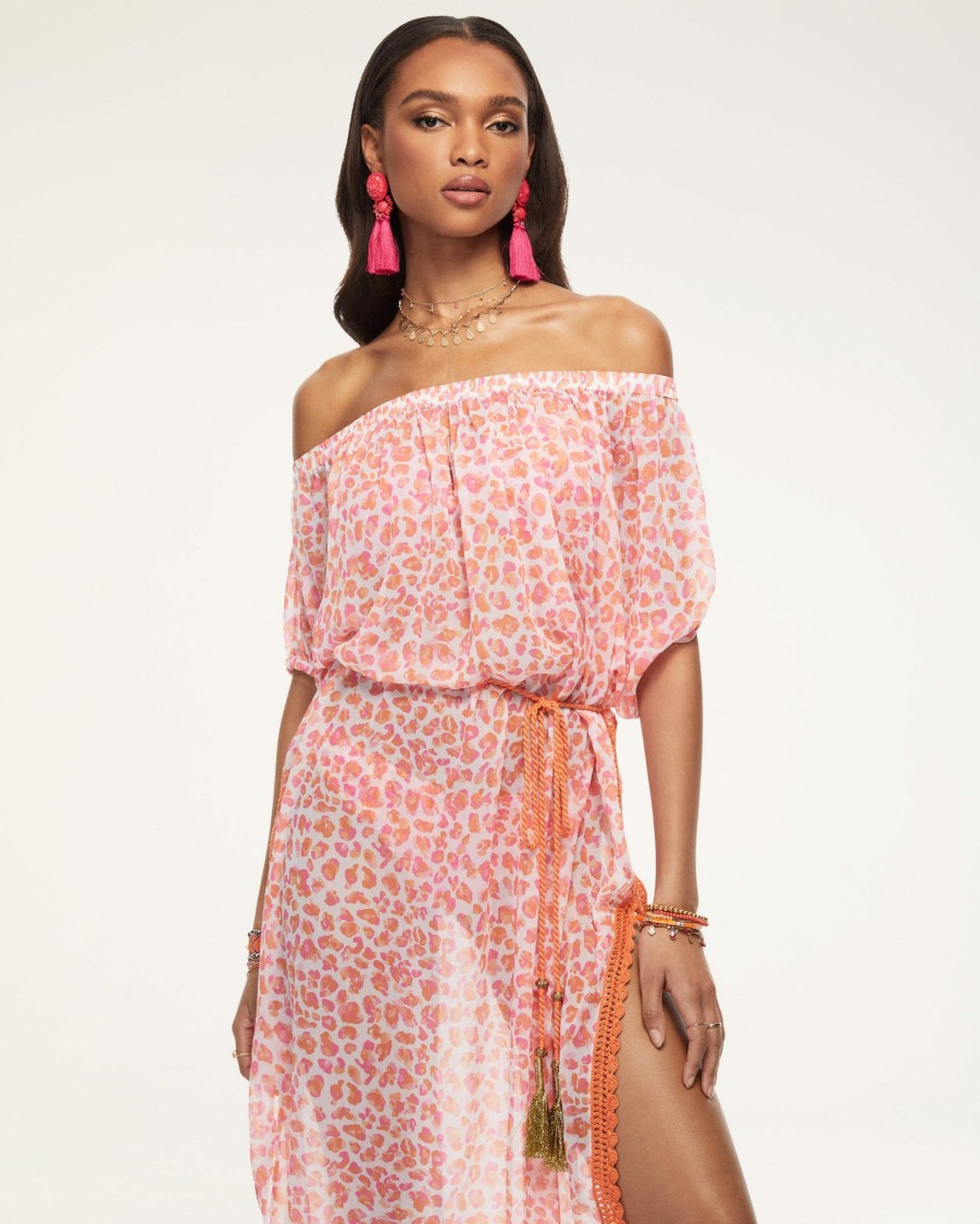 Swim Ramy Brook | Ramy Brook Shop All Printed Zuri Coverup Midi Dress Electric Orange