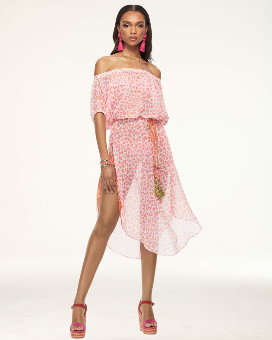 Swim Ramy Brook | Ramy Brook Shop All Printed Zuri Coverup Midi Dress Electric Orange