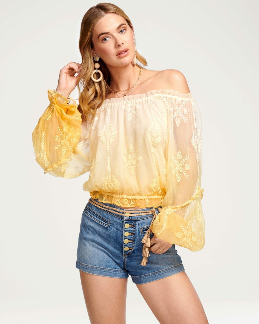 Clothing Ramy Brook | Ramy Brook Ari Off-The-Shoulder Top All New Arrivals Radiant Yellow