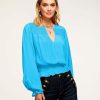 Clothing Ramy Brook | Ramy Brook All New Arrivals Barlow Puff Sleeve Blouse Lagoon