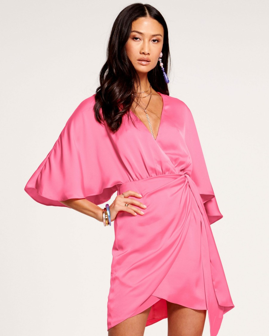 Dresses Ramy Brook | Ramy Brook Alexis Wrap Mini Dress All New Arrivals Wild Pink