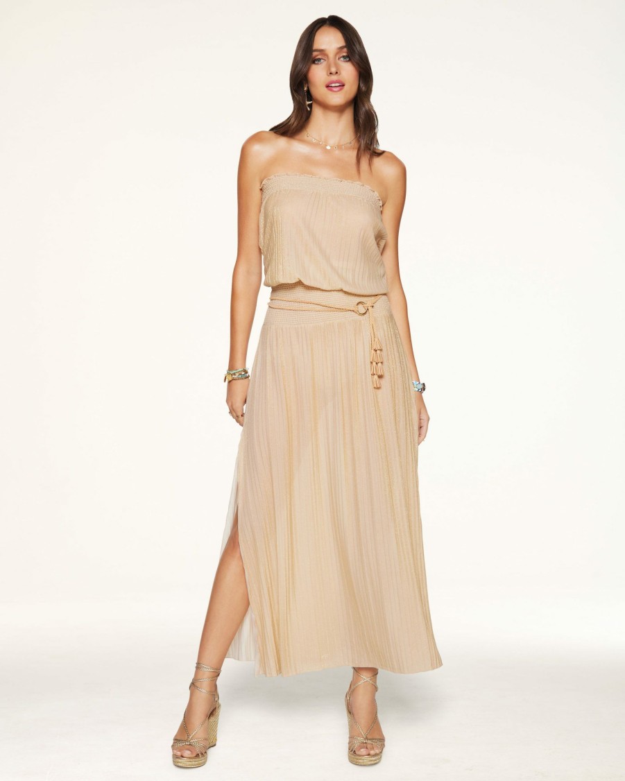 Swim Ramy Brook | Ramy Brook Swim Santana Coverup Maxi Dress Gold