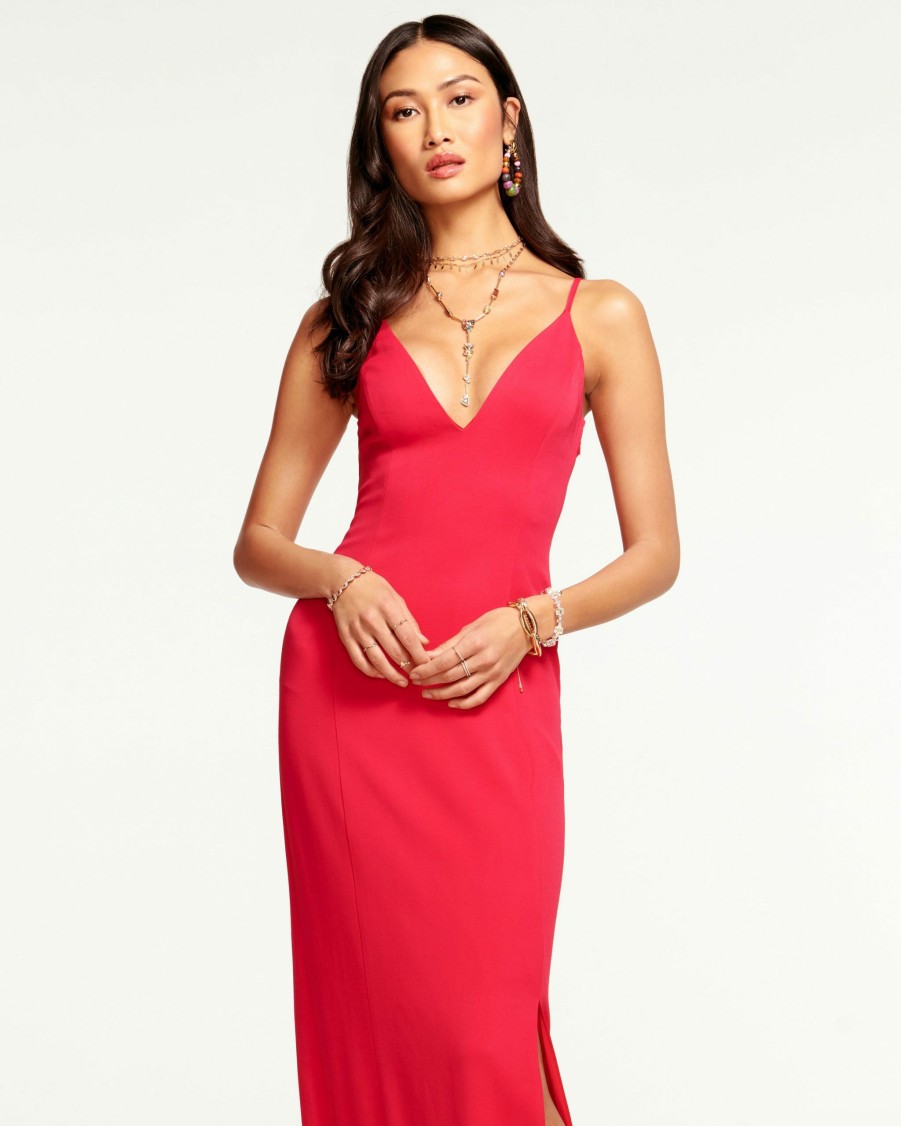 Clothing Ramy Brook | Ramy Brook Bea Slit Maxi Dress Sale Riviera Pink