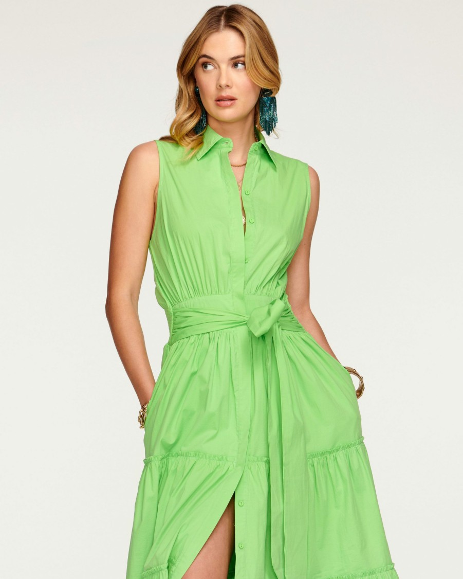 Dresses Ramy Brook | Ramy Brook Camila Tiered Midi Dress All New Arrivals Capri Green