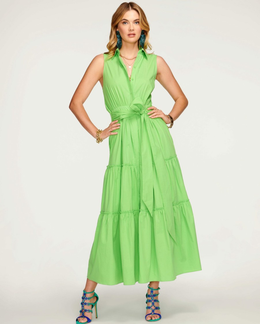 Dresses Ramy Brook | Ramy Brook Camila Tiered Midi Dress All New Arrivals Capri Green