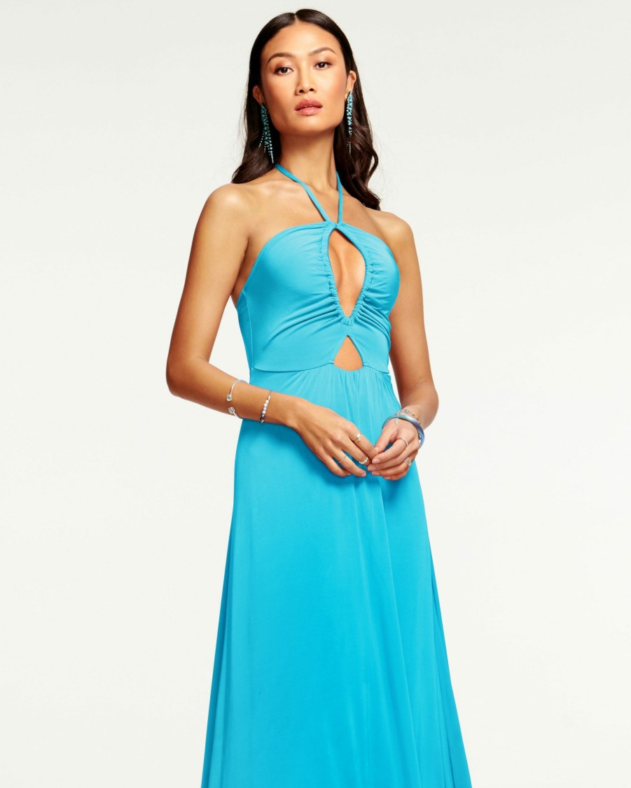 Dresses Ramy Brook | Ramy Brook Samba Cutout Maxi Dress Lagoon