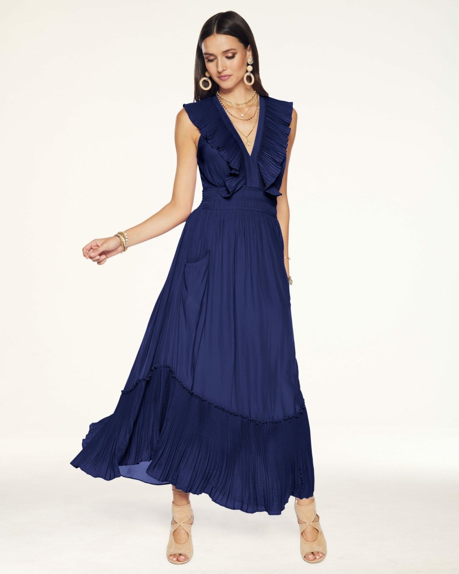 Dresses Ramy Brook | Ramy Brook Girls Trip Essentials Camden Ruffle Maxi Dress Navy