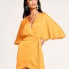 Dresses Ramy Brook | Ramy Brook All New Arrivals Alexis Wrap Mini Dress Radiant Yellow