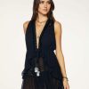 Clothing Ramy Brook | Ramy Brook Topanga Ruffle Mini Dress Black