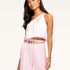 Dresses Ramy Brook | Ramy Brook All New Arrivals Cheryl One Shoulder Crop Top Opal Pink