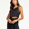 Dresses Ramy Brook | Ramy Brook Cheryl One Shoulder Crop Top Shop All Black