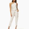 Clothing Ramy Brook | Ramy Brook Satin Pocket Allyn Paper Bag Waist Pant Bone