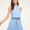 Clothing Ramy Brook | Ramy Brook Audrey Smocked Midi Dress Ocean