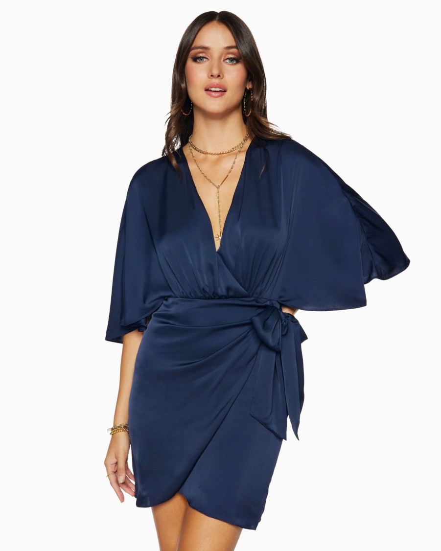 Dresses Ramy Brook | Ramy Brook Shop All Alexis Wrap Mini Dress Navy