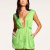 Dresses Ramy Brook | Ramy Brook All New Arrivals Izabelle Plunge Romper Capri Green