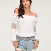 Clothing Ramy Brook | Ramy Brook Embellished Marla Off-The-Shoulder Top All New Arrivals Ivory