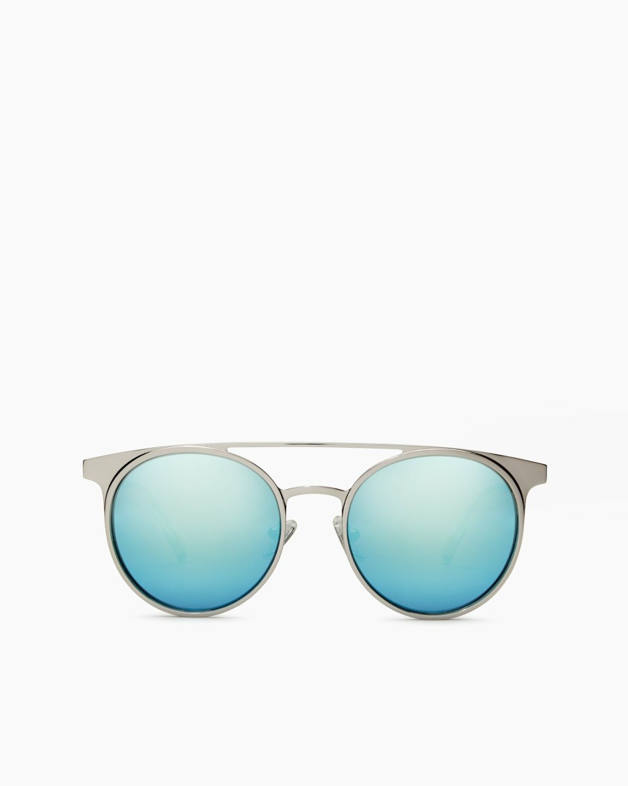 Swim Ramy Brook | Ramy Brook Malibu Round Sunglasses Shop All Blue Silver