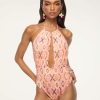 Swim Ramy Brook | Ramy Brook Printed Annka Halter One Piece Swimsuit Pink