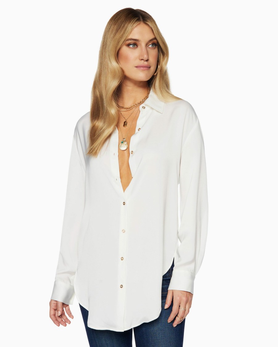 Dresses Ramy Brook | Ramy Brook Shop All Kolby Button Up Blouse Ivory