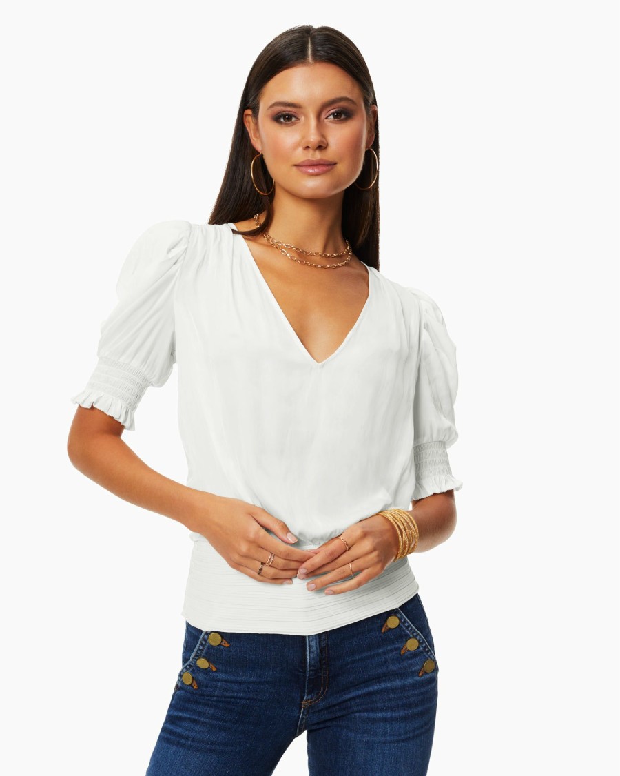 Clothing Ramy Brook | Ramy Brook Shop All Flora Puff Sleeve Top Cream