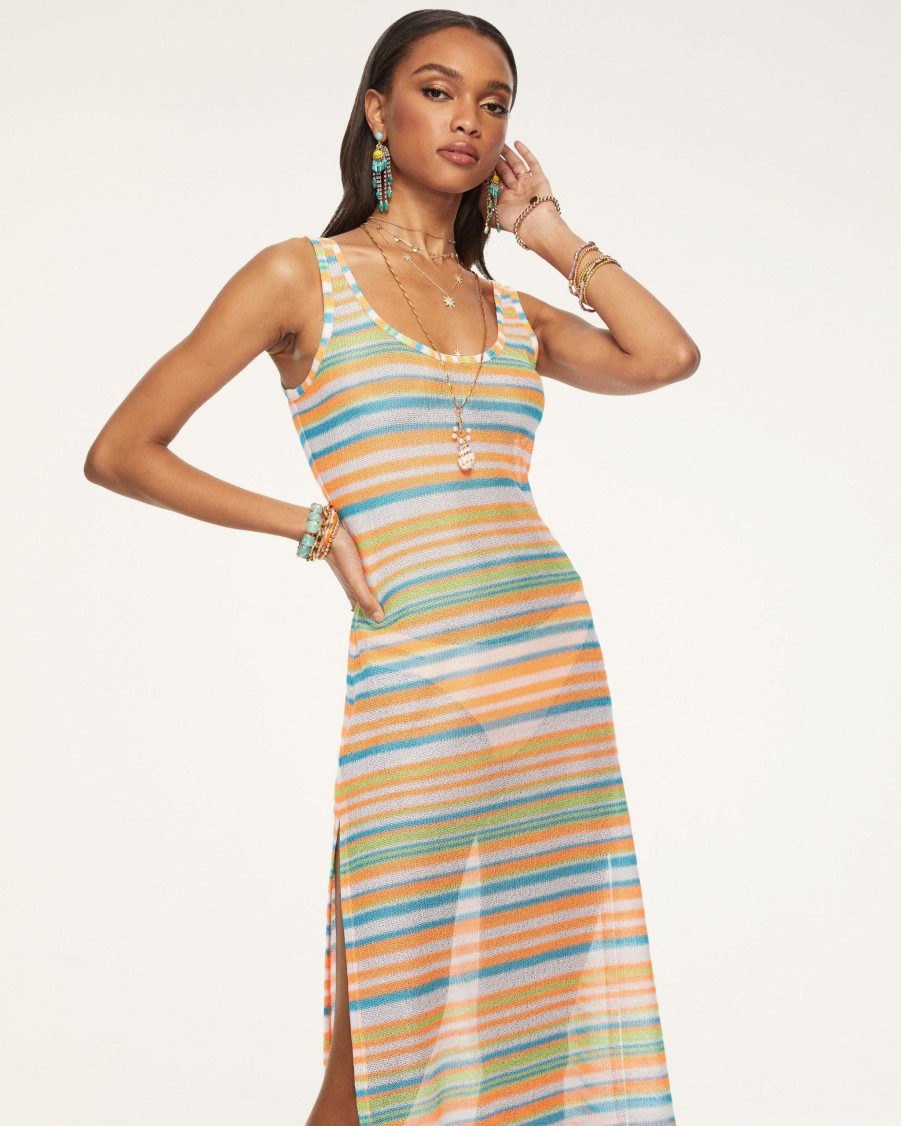 Swim Ramy Brook | Ramy Brook Violet Coverup Midi Dress Shop All Neon Stripe