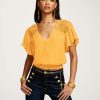 Clothing Ramy Brook | Ramy Brook Mia V-Neck Blouse Radiant Yellow