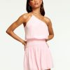 Clothing Ramy Brook | Ramy Brook Leah One Shoulder Mini Dress Opal Pink