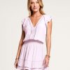 Dresses Ramy Brook | Ramy Brook All New Arrivals Lola Ruffle Mini Dress Pale Lavender