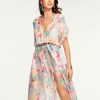 Dresses Ramy Brook | Ramy Brook Printed Marion Short Sleeve Maxi Dress Watercolor