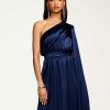 Dresses Ramy Brook | Ramy Brook Athena One-Shoulder Maxi Dress Navy