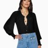 Clothing Ramy Brook | Ramy Brook Shop All Isla Puff Sleeve Blouse Black