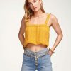 Clothing Ramy Brook | Ramy Brook Patricia Square Neck Crop Top All New Arrivals Radiant Yellow