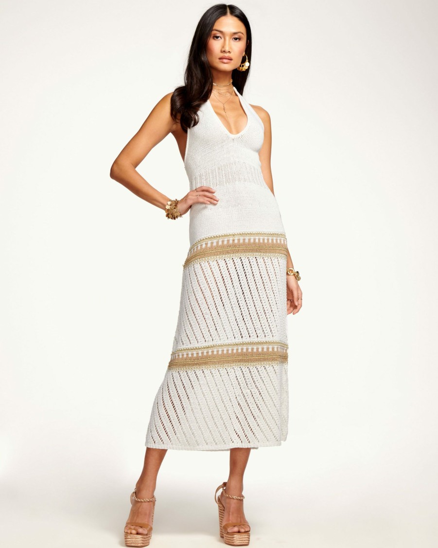 Dresses Ramy Brook | Ramy Brook Nina Plunge Midi Dress Neutral