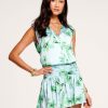 Dresses Ramy Brook | Ramy Brook All New Arrivals Floral Printed Dolce Sleeveless Mini Dress Capri Green