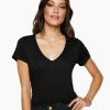 Clothing Ramy Brook | Ramy Brook Shop All Dani Scoop Neck Tee Black